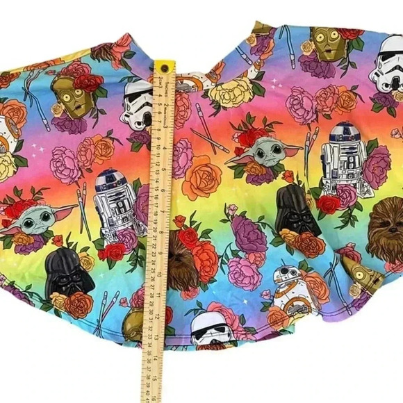 Wild Rich Kids 2 Piece Outfit youth size 11/12 floral star wars twirl skirt top - Picture 6 of 9